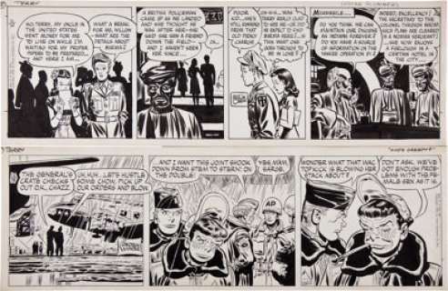 Milton Caniff and George Wunder Terry and the Pirates Daily Comic Strip Original Art Group (News Syndicate Co. -