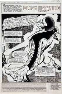 Trevor Von Eeden and Vince Colletta Black Lightning #9 Splash page 1 Original Art (DC, 1978). This -