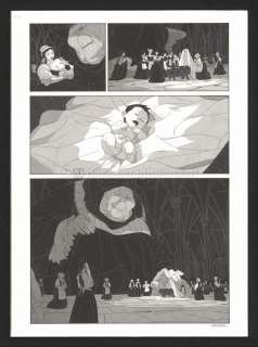 Bertrand Gatignol - Planche originale accompagnée de sa première étape au crayon - Petit - Les Ogres-Dieux