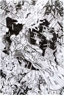 Al Rio Silver Surfer Specialty Pin Up Original Art (2003). The late Al Rio began his career as an animator for -