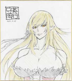 Hideyuki Morioka Hand-Drawn Color Shikishi "Kizumonogatari" | Mandarake (Big Web)