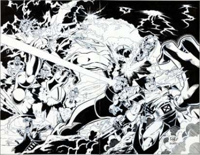 Mike Wieringo and Terry Austin X-Men Adventures #4 Trade Paperback Wraparound Cover Original Art (Marvel, 1995). -