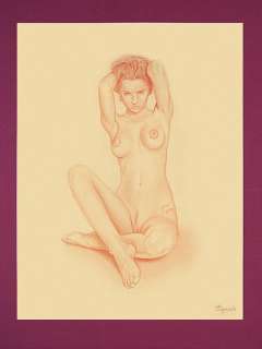 Daniel Cayuela | Daniel Cayuela - Original Drawing - Sensuality (Pin-up Art) - Size: 32 x 23,7cm - (2017) | Catawiki