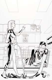 Clayton Henry Marvel Adventures Fantastic Four #40 Cover Original Art (Marvel, 2008). Mr. Fantastic‘s brainwaves are -