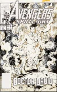 Steve Lightle Avengers Spotlight #37 Cover Original Art (Marvel, 1990). Doctor Druid incarnates into reality, and -