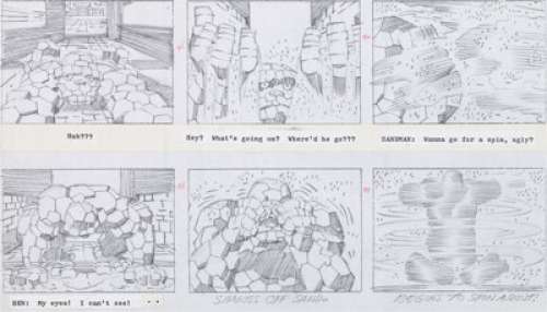 Jack Kirby Fantastic Four "The Frightful Four" Storyboard Original Art (DePatie-Freleng, 1978). Storyboard -