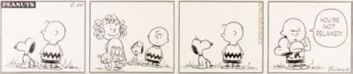 Charles Schulz Peanuts Rare Faron the Cat Daily Comic Strip Original Art dated 5-25-61 (United Feature Syndicate, - | Heritage