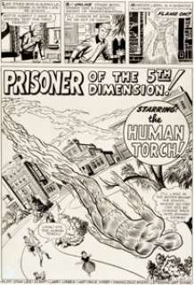 Jack Kirby and Dick Ayers Strange Tales #103 Human Torch "Prisoner of the 5th Dimension" Title -