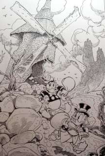 Alessandro Gottardo | Uncle Scrooge - "Il lugubre vecchio mulino" - Signed Inked Drawing by Alessandro Gottardo - (2022) | Catawiki