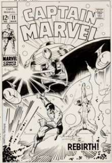 Barry Smith and Herb Trimpe Captain Marvel #11 Cover Original Art (Marvel, 1969). Smith’s second comic book - | Heritage