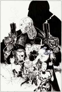 Leonardo Manco Deathlok #11 Cover Original Art (Marvel, 2000). Deathlok, Nick Fury, Dum Dum Dugan, The -