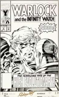 Rick Leonardi and Terry Austin Warlock and the Infinity Watch #3 Cover Original Art (Marvel, 1992). With -