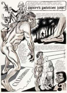 Tony Tallarico (attributed) Creepy #26 "Creepy‘s Loathsome Lore!" Complete 1-Page Story Original -