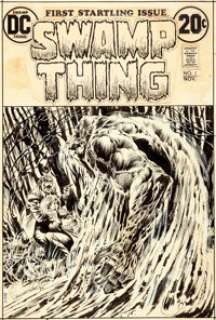 Bernie Wrightson Swamp Thing #1 Cover Original Art (DC, 1972). One of the most iconic horror covers of DC -