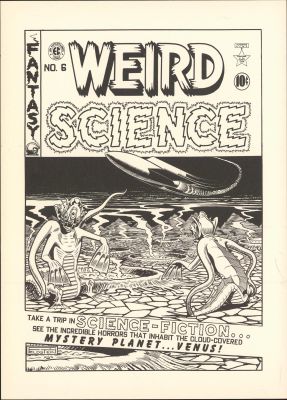 EC COVER PRINT - WEIRD SCIENCE #6- (1970S) B&W | Russ Cochran
