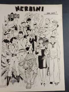 L. Luccarini | L. Luccarini - Illustrazione Originale "Nerbini Per Voi!" - Firmato - Page volante - Exemplaire unique | Catawiki