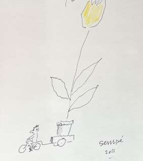 Sempé, Jean-Jacques | Sempé - Dessin original - Le Livreur (2011) | Catawiki