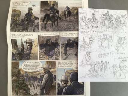 Hermann | Hermann - Planche originale préliminaire - Duke T6 - Au delà de la piste - (2022) | Catawiki