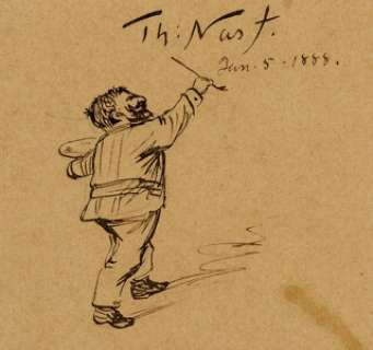Thomas Nast - Self-Portrait Sketch Original Art (1888). Nast original art is surprisingly affordable given - | Heritage