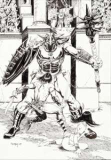 Gary Kwapisz Savage Sword of Conan #97 Pin-Up Original Art (Marvel, 1984). This dynamic pin-up depicts -