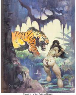 Frank Frazetta Escape on Venus Painting Original Art (1972)....