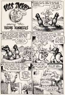 Robert Crumb - Unpublished "Eggs Ackley Among the Vulture Demonesses" Story Page 1 Original Art (1976)....