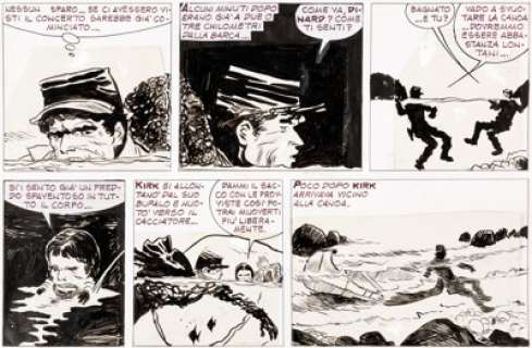  - Hugo Pratt Sgt. Kirk Planche originale remontée, page 23 (vers 1967)....
