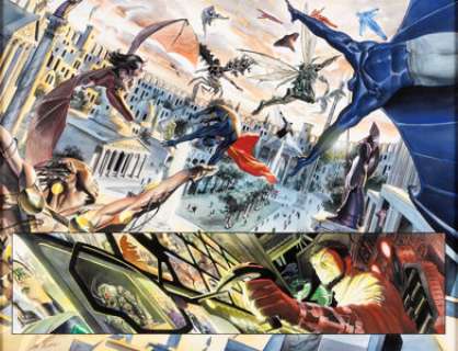  - Alex Ross Kingdom Come #3 Double Page Spread Pages 4-5 Original Art (DC, 1996)....