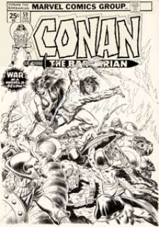 John Buscema and John Romita Sr. Conan the Barbarian #59 Cover Original Art (Marvel, 1976).... | Heritage
