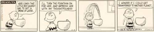 Charles Schulz Peanuts Daily Comic Strip Charlie Brown Original Art dated 11-8-68 (United Feature Syndicate, 1968)... | Heritage