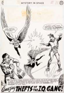 Murphy Anderson Mystery In Space #87 Complete 14-Page Story "Amazing Thefts of the I.Q. Gang!" Hawkman Original Ar... (Total: 14 Original Art) | Heritage