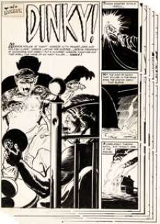 Jack Sparling Tales of Horror #7 Complete 7-Page Story "Dinky!" Original Art (Toby Press, 1953).... (Total: 7 Original Art) | Heritage