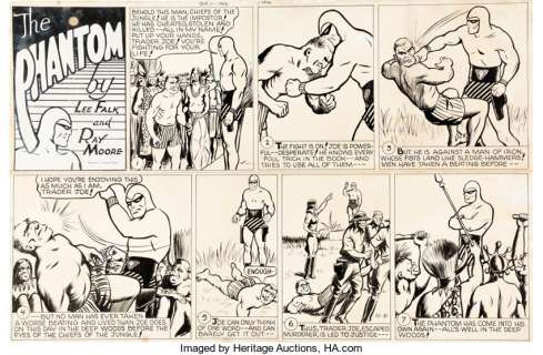 Ray Moore The Phantom Sunday Comic Strip Original Art dated 10-11-42 (King Features Syndicate, 1942). Moore -