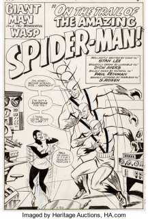 Dick Ayers and Paul Reinman - Tales to Astonish #57 Splash Page 1 Giant-Man and the Wasp Original Art (Marvel, 1964).
