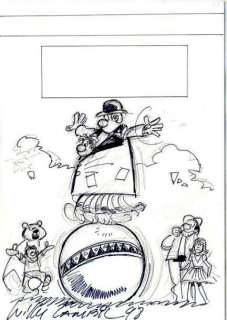 Lambil, Willy | LES TUNIQUES BLEUES Crayonné préparatoire original au feutre | Cornette de St Cyr