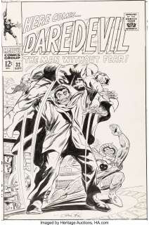 Gene Colan and John Tartaglione - Daredevil #32 Cover Original Art (Marvel, 1967).