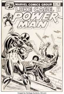 Ron Wilson and John Romita Sr. - Power Man #33 Cover Original Art (Marvel, 1976)....