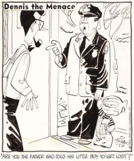 Hank Ketcham - Dennis the Menace Daily Comic Strip Original Art dated 3-30-55 (Post-Hall Syndicate, 1955)....