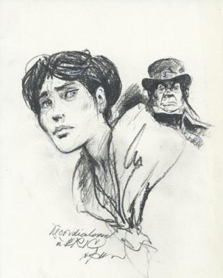 René Follet | Illustration de deux personnags | Galerie 9ème Art