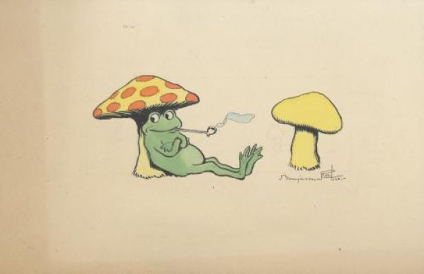 Benjamin Rabier | Illustration d’une grenouille | Galerie 9ème Art