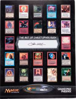 Magic the Gathering Artist - Magic the Gathering The Art of Christopher Rush Signed Board (undated)....