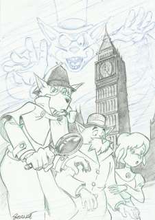 Bernat, Serrat | Bernat, Serrat - Original drawing + preliminary drawing - Sherlock Holmes - Doing research ! | Catawiki