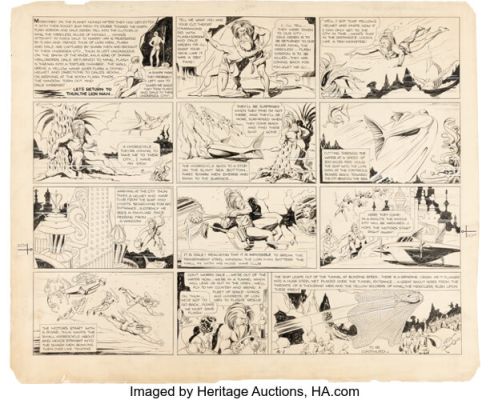 Alex Raymond, Flash Gordon Sunday Comic Strip Original Art Dated 4-1-34 (King Features Syndicate, 1934). | Heritage