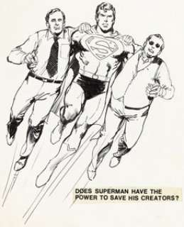Adams, Neal | Neal Adams Newsweek Magazine Superman Creators’-Benefit Illustration Original Art dated 12-22-75 (Washington Post ... | Heritage