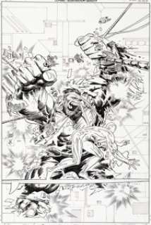 Adam Kubert and Joe Kubert - The Incredible Hulk #464 Silver Surfer Cover Original Art (Marvel, 1998).