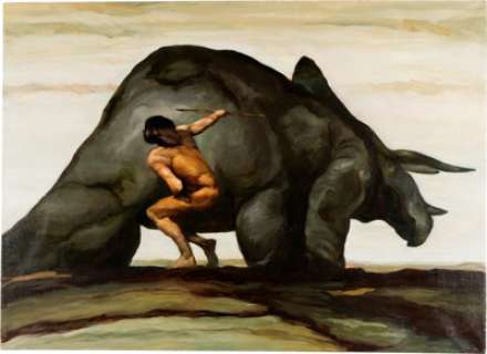 Jeff Catherine Jones - Tarzan and Triceratops Painting Original Art (undated). | Heritage