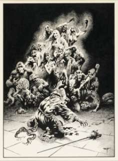 Stephen Fabian Savage Sword of Conan #9 Illustration Original Art (Marvel, 1975).