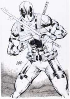 Rob Liefeld Deadpool #6 Variant Cover Original Art (Marvel, 2023). | Heritage