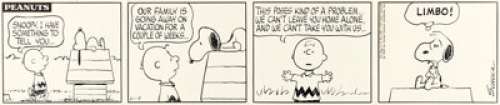 Charles Schulz Peanuts Daily Comic Strip Charlie Brown and Snoopy Original Art dated 6-9-69 (United Feature Syndicate, 1969). | Heritage