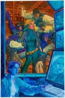 Greg Land and Brian Stelfreeze - Birds of Prey Poster Illustration Original Art (DC, 1997).